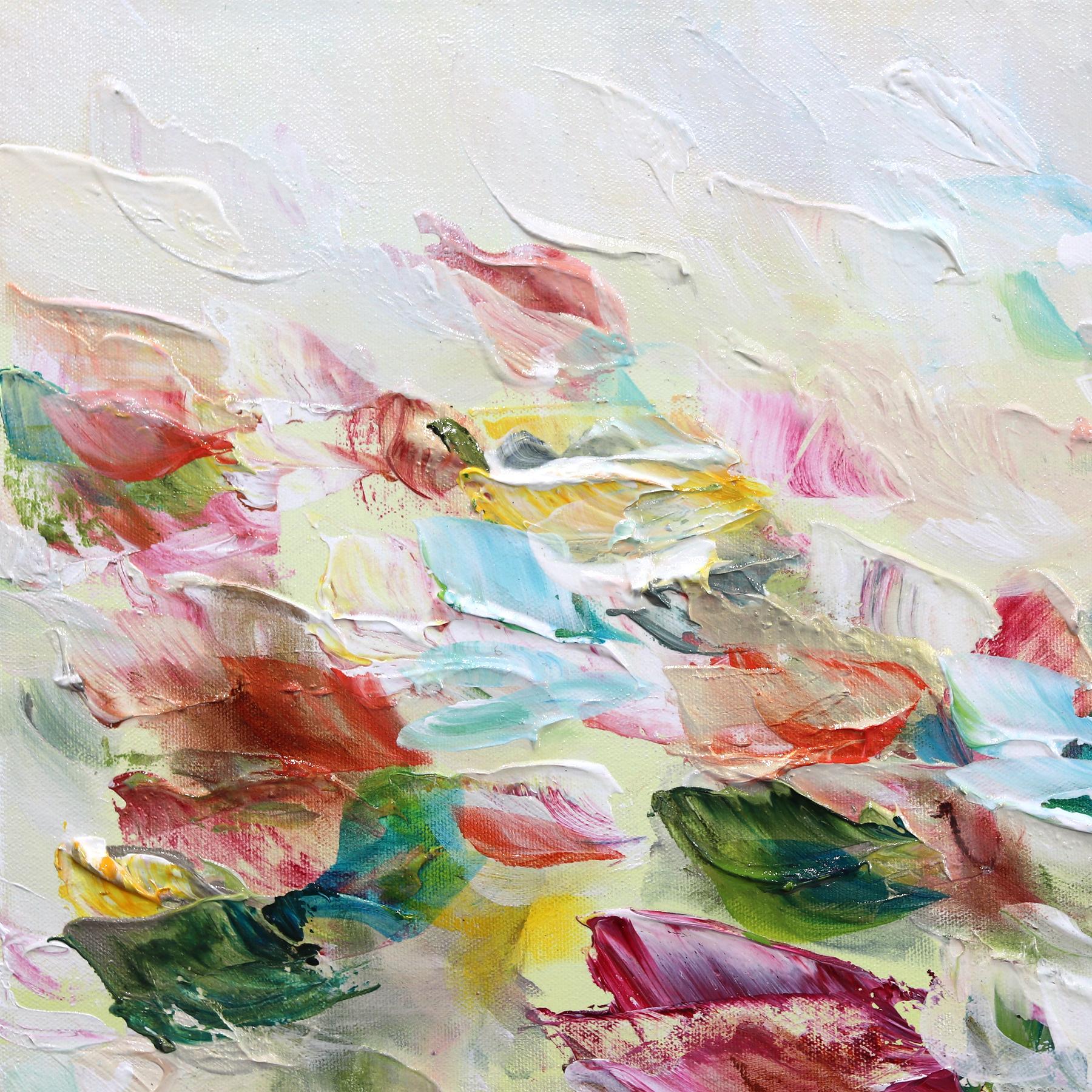 Rising Women - Großes abstraktes, weiches, abstraktes, geblümtes Gemälde in Palette (Abstrakt), Painting, von Vè Boisvert