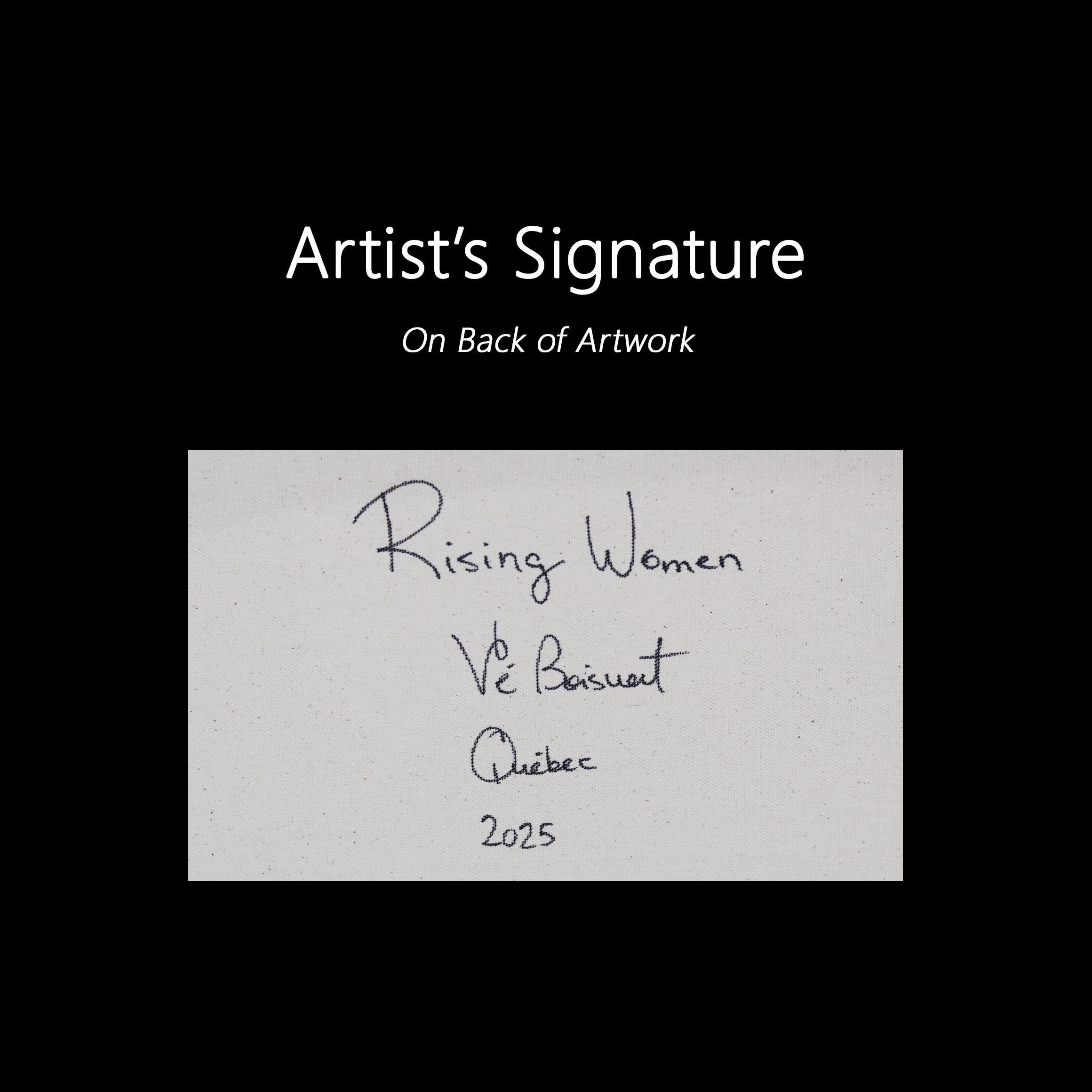 Rising Women - Großes abstraktes, weiches, abstraktes, geblümtes Gemälde in Palette im Angebot 4