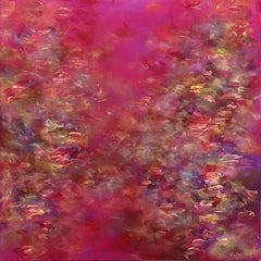 Sacred Feminine - Radiant Pink and Magenta Textural Abstract Floral Painting