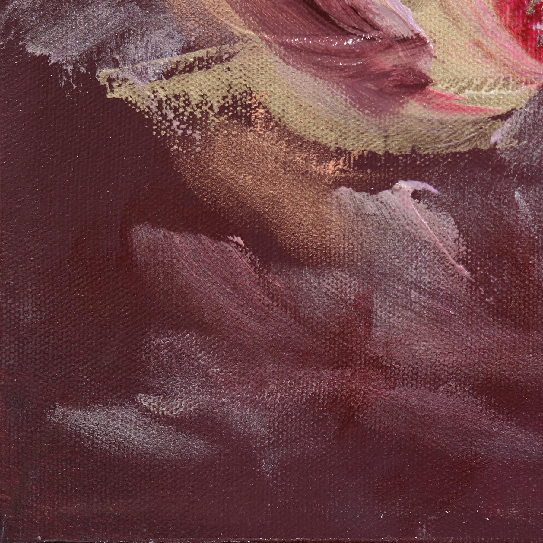 Self Love Beauty - Pintura Paisaje Floral Abstracto Malva Magenta Oro en venta 3