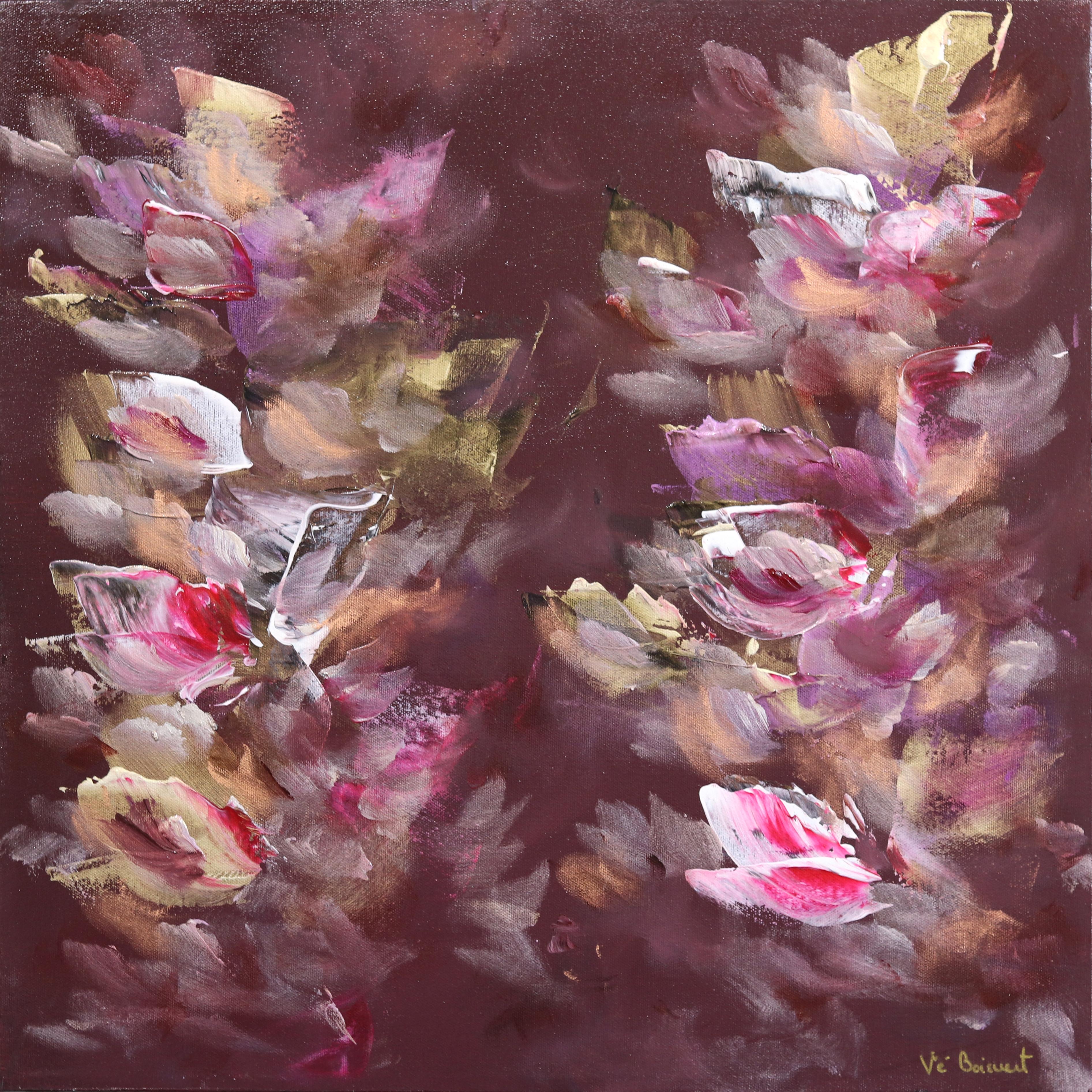 Landscape Painting de Vè Boisvert - Self Love Beauty - Pintura Paisaje Floral Abstracto Malva Magenta Oro