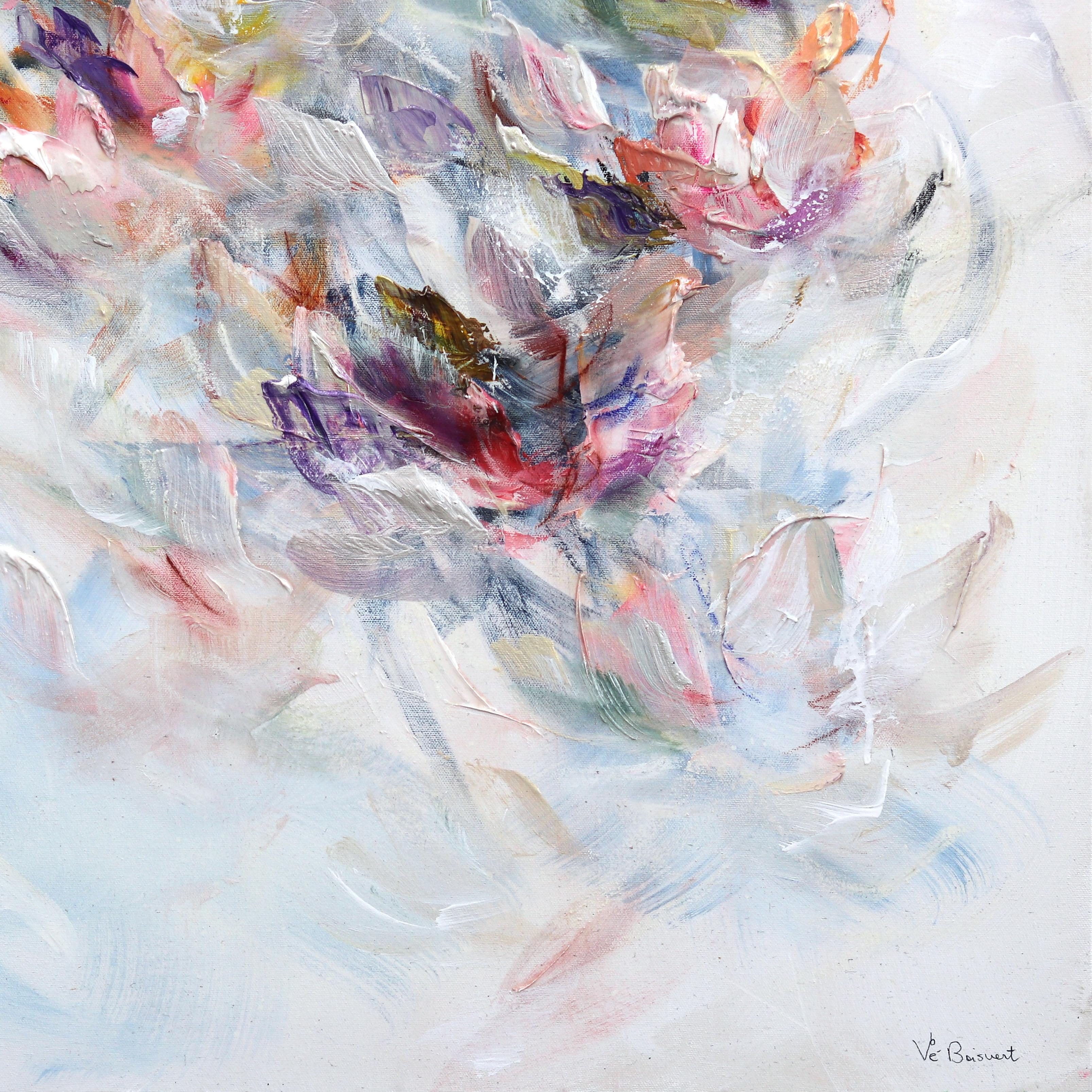 Self-Love is Luxury - Soft Abstract Floral Landscape Painting For Sale 6