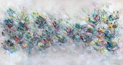 Tales of Flying and Adventures - Soft Abstract Floral Landscape Painting
