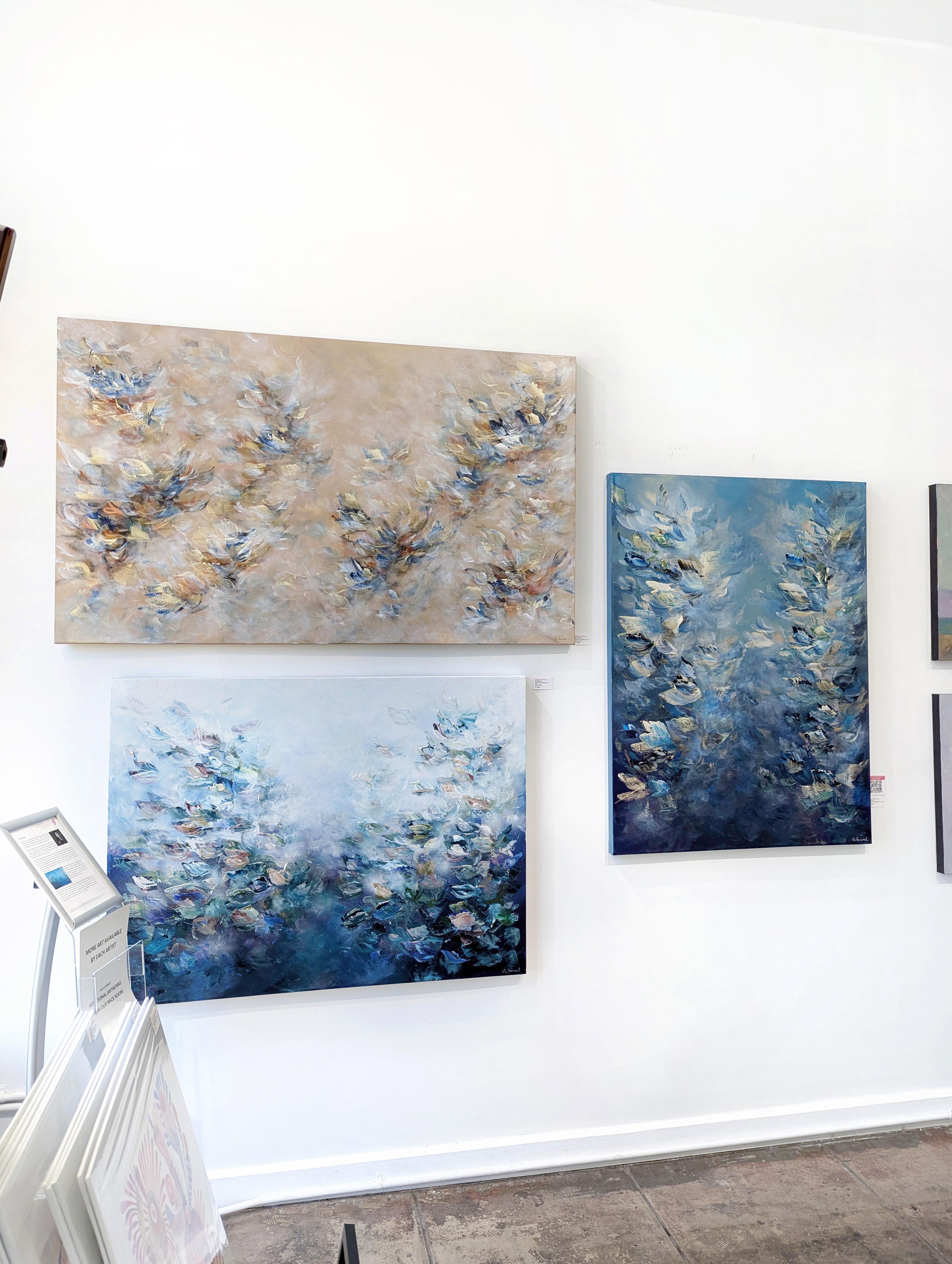 Il mare chiama la mia anima - Pittura astratta originale con texture blu luminoso in vendita 3