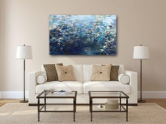 Unterwasser-Poesie - große abstrakte blaue Ton texturierte Acrylgemälde auf Leinwand