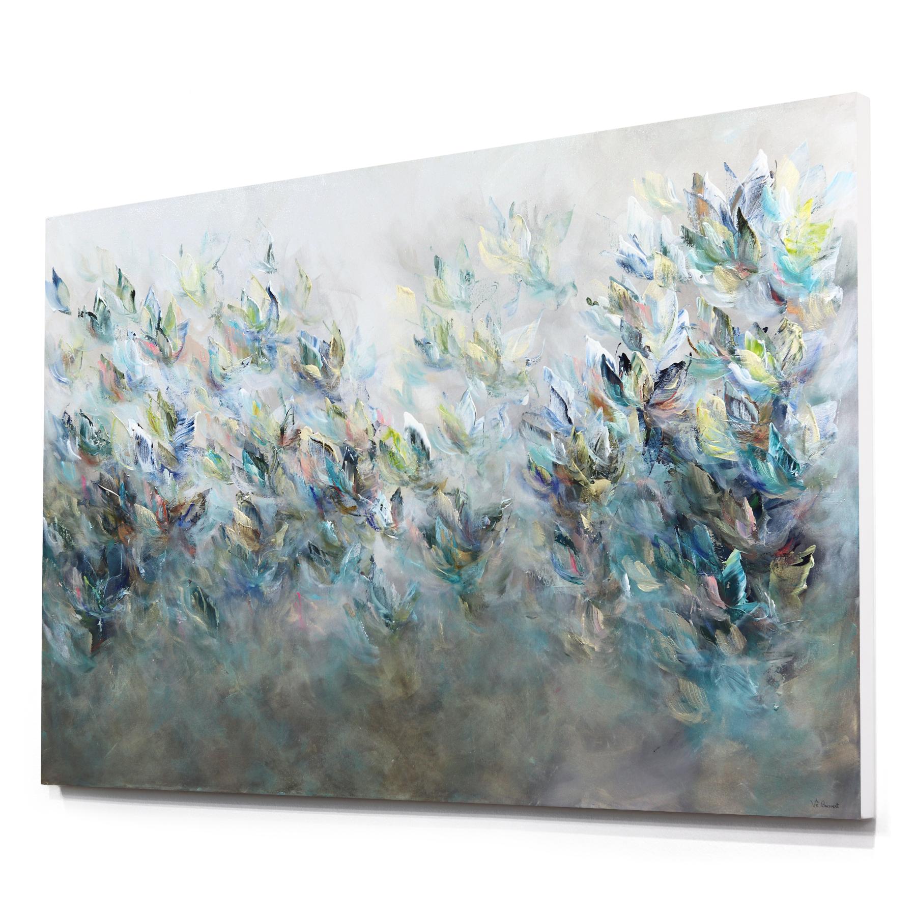 Une Caresse de L'Universe - Soft Abstract Floral Landscape Painting For Sale 2
