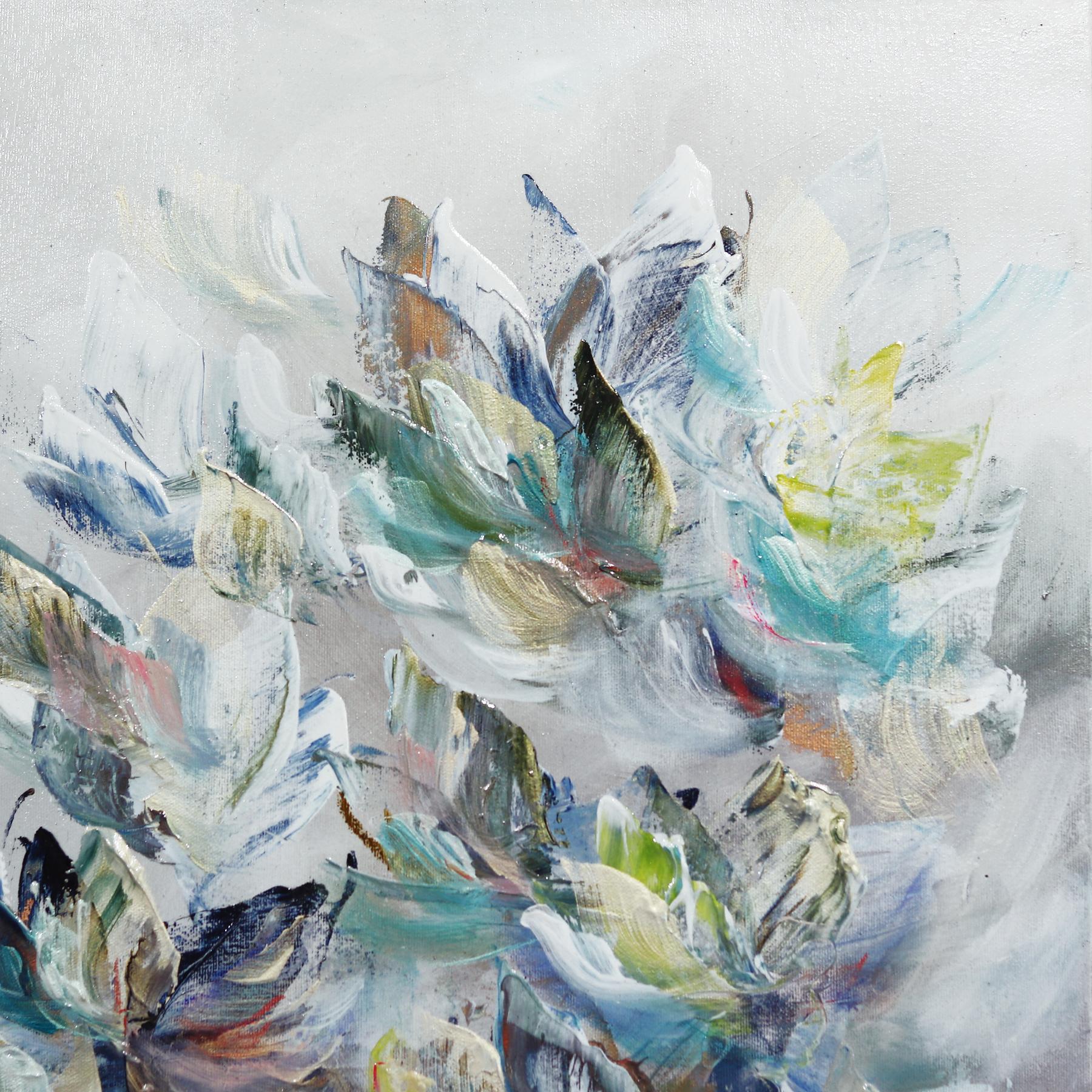 Une Caresse de L'Universe - Soft Abstract Floral Landscape Painting For Sale 3