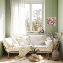 Vie Lumineuse - Romantic Abstract Textural Soft Pink Blush Tone Floral Painting