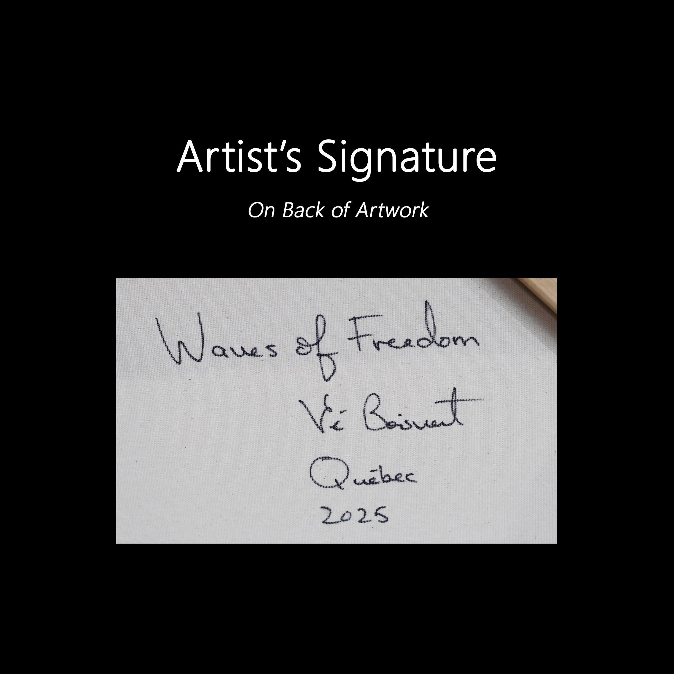 Vagues de liberté - Peinture acrylique abstraite à la texture dorée et florale en vente 6