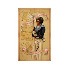 Circa 1940 original poster - To defend the imperial legacy Join the Navy - WWII