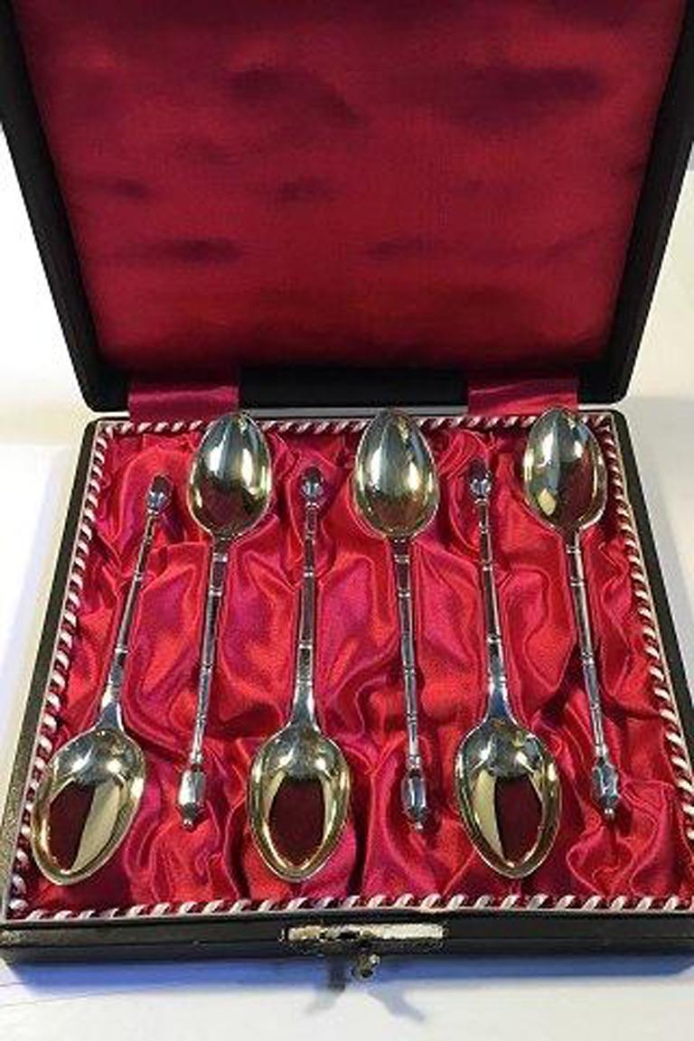 20th Century V. Christensen Silver Set of 6 Coffee Spoons For Sale