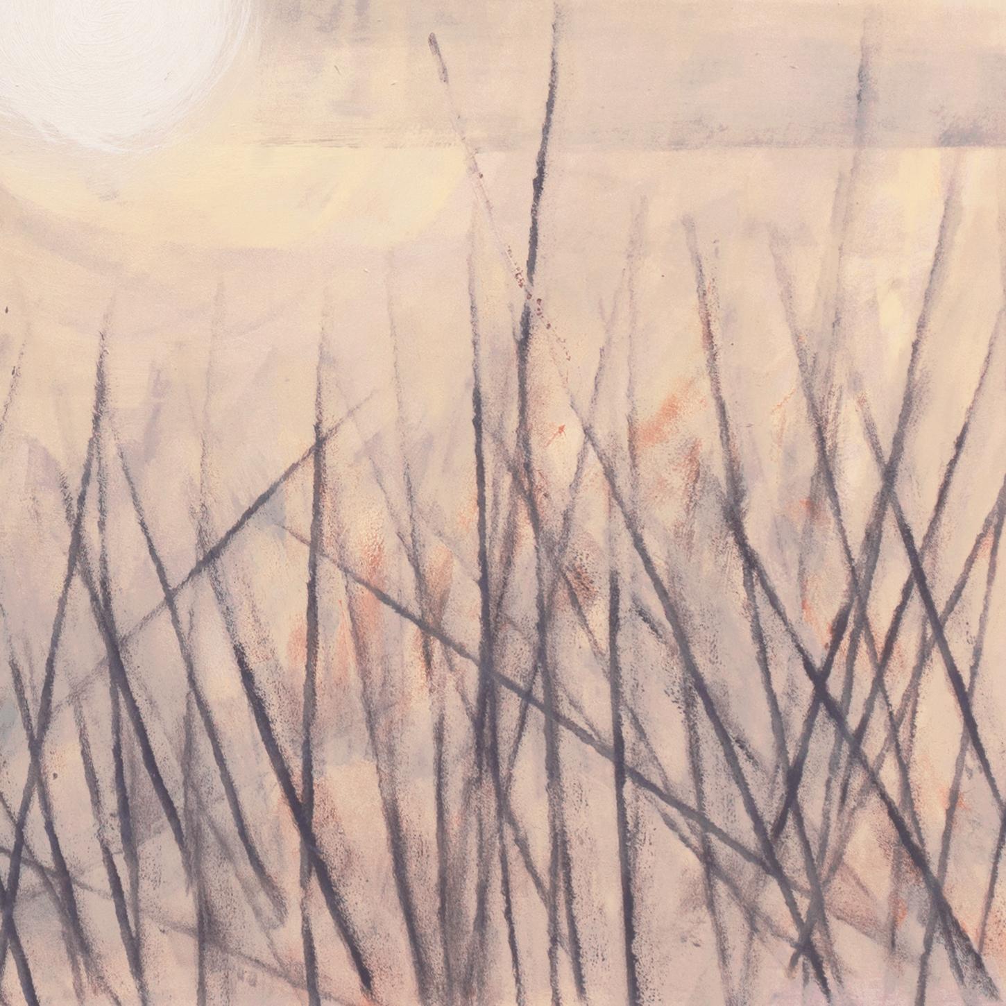 'Golden Delta Sunset', Mid-Century Modernist Estuary Landscape, Water Grasses For Sale 1