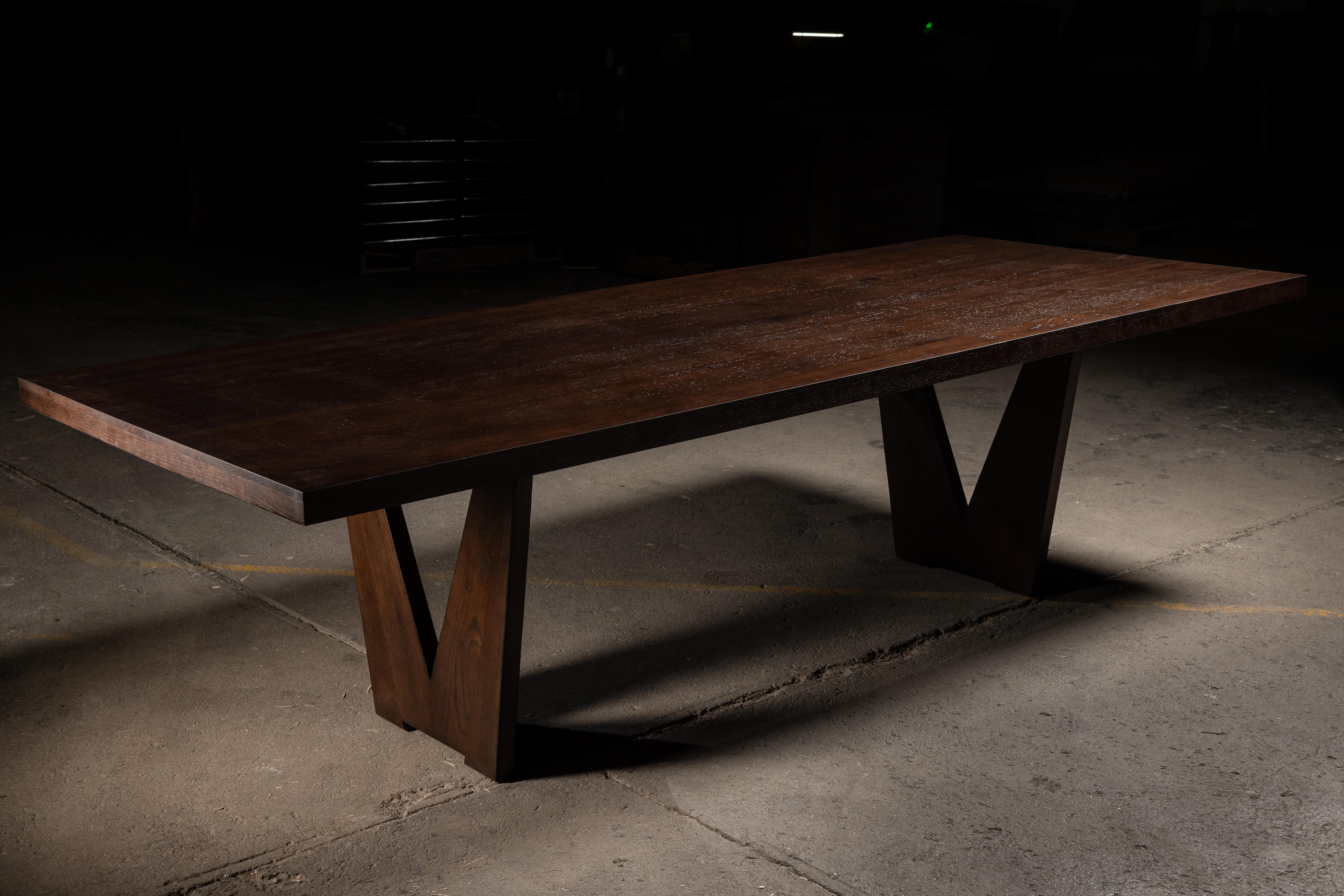 V Hand-Crafted Dining Table in Solid Walnut by No Age Studio
Dimensions: D 114.3 x W 215.9 x H 84 cm. 
Materials: Oak.

No Age Studio - Handcrafted Furniture

Every piece we create is made to order, crafted with care and precision to meet your