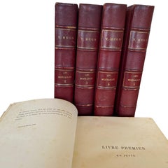 Victor Hugo Les Misérables in French - Leather Bound Antique Title 5 volumes