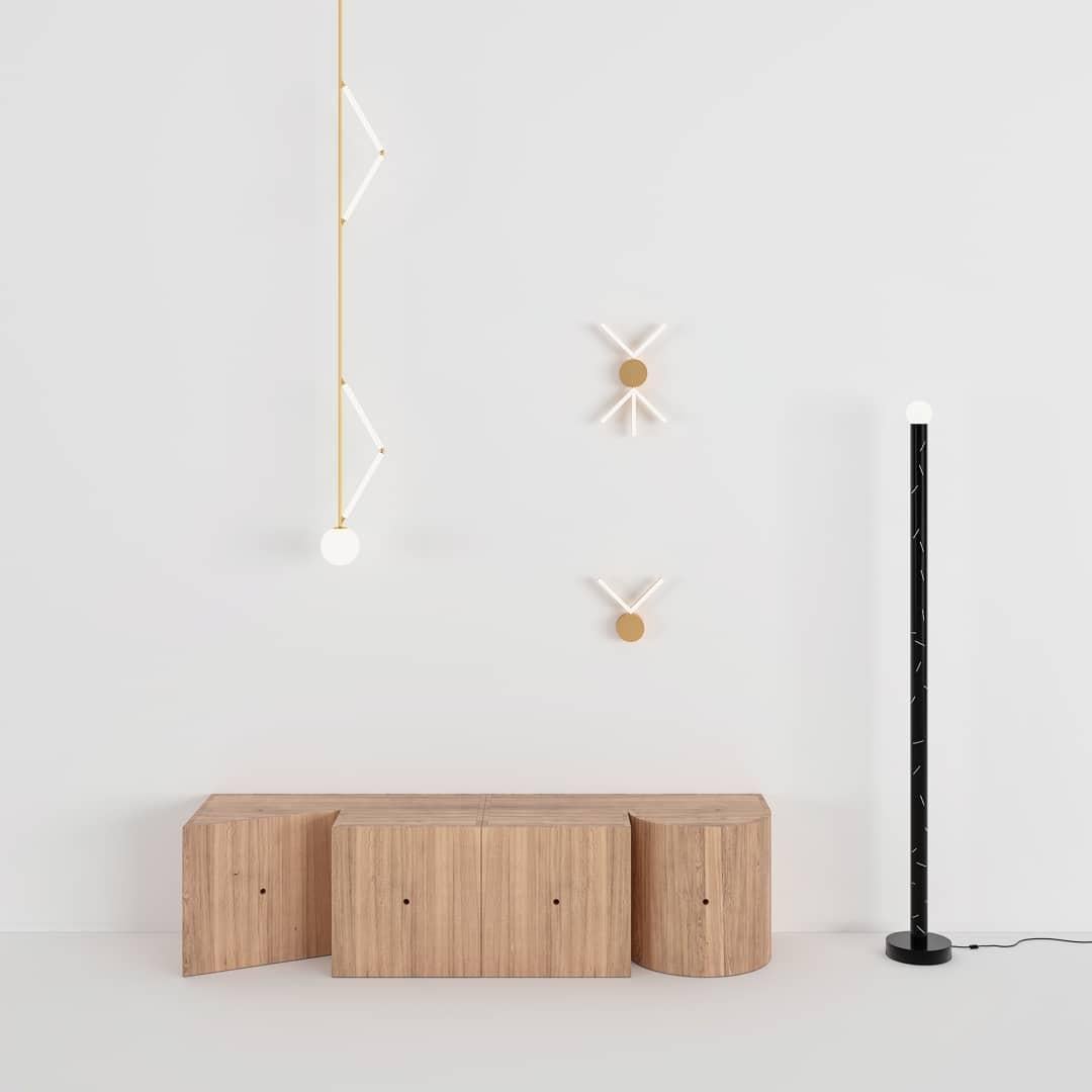 Lámpara de pared de latón V Lights I de Atelier Areti Alemán en venta