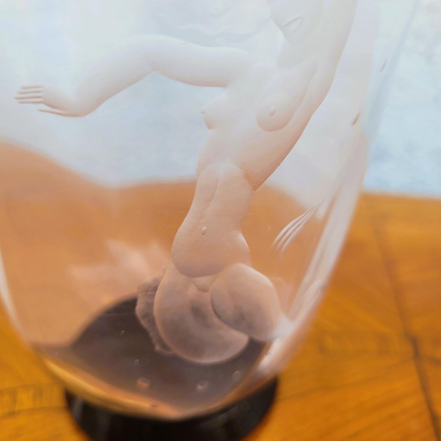 V Lindstrand - Orrefors, Mermaid Vase, 20th Century For Sale 3