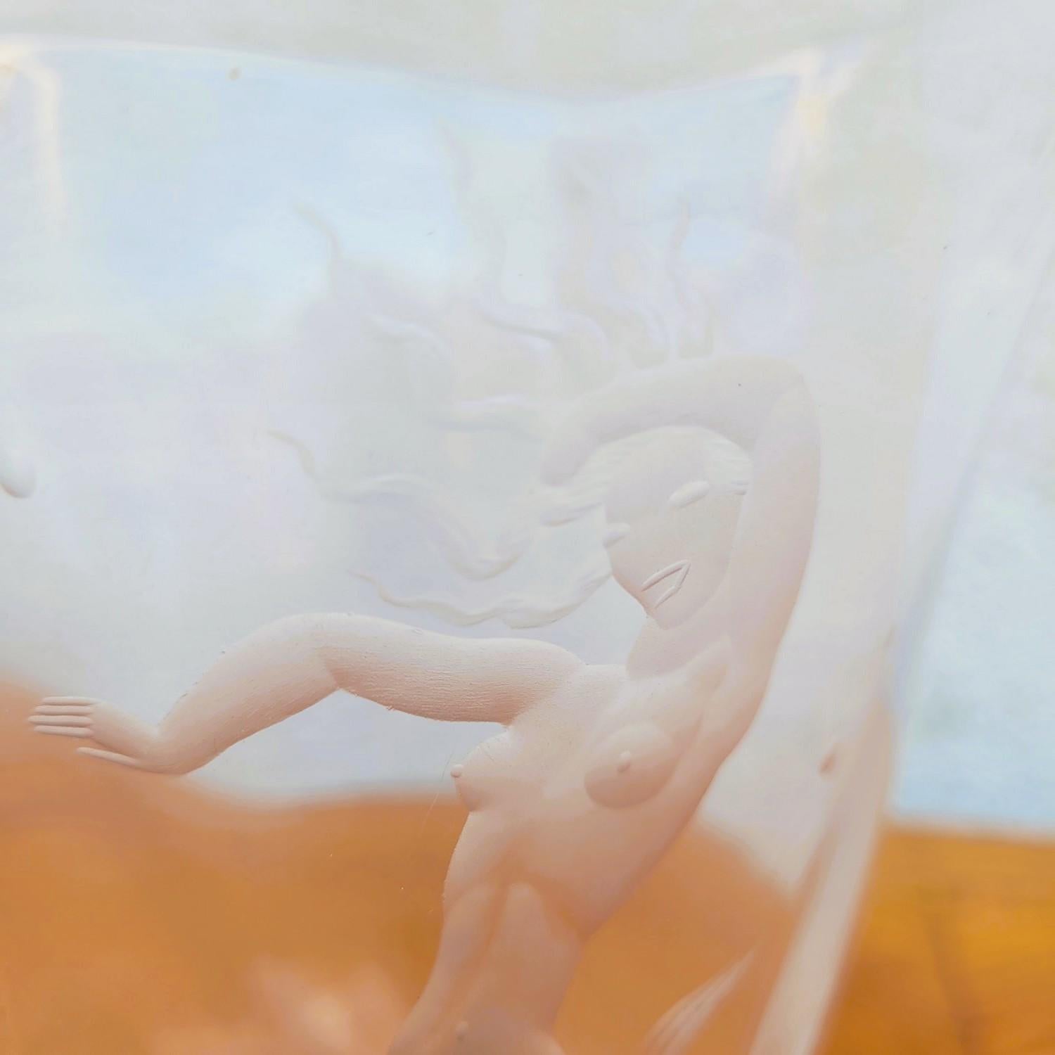 V Lindstrand - Orrefors, Mermaid Vase, 20th Century For Sale 2