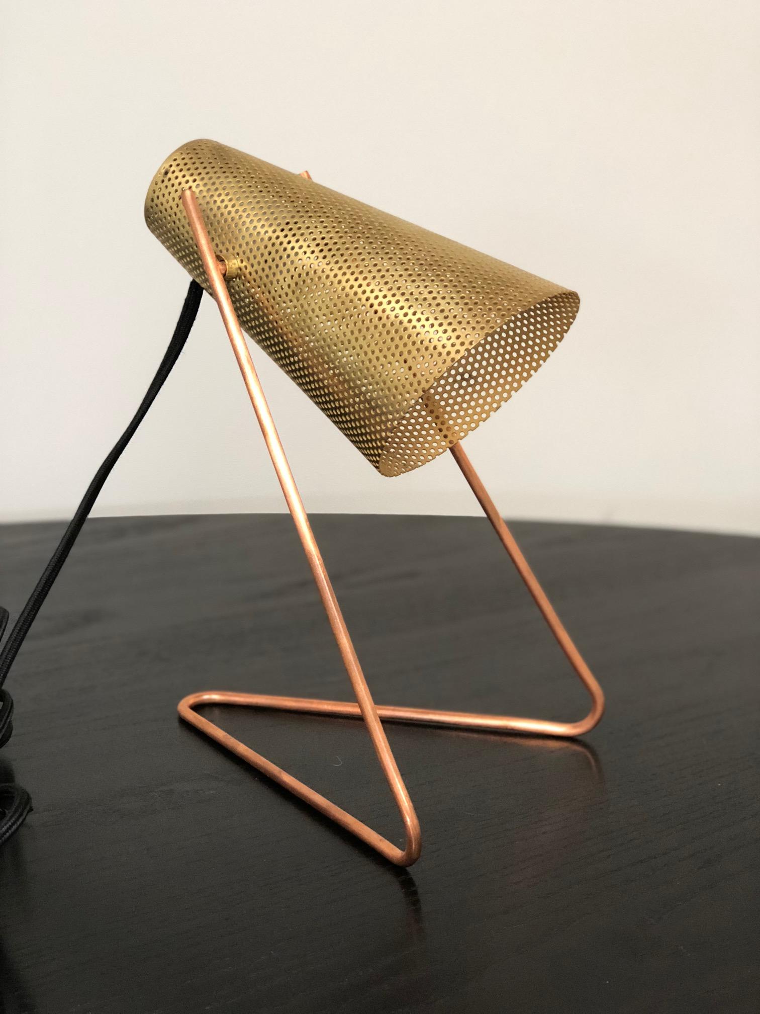 perforate brass table lamp