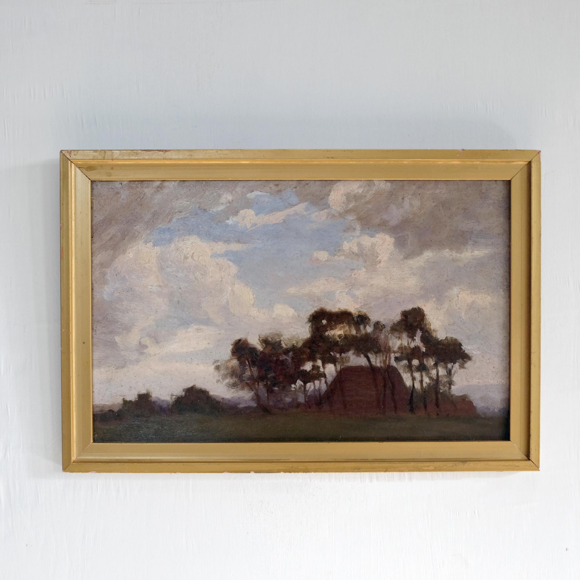 English V. M. Biddulph Oil Painting, British Post-Impressionist, Landscape Wall Art 1900 For Sale