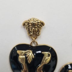 V-Mine Versace Valentine Black Heart Earrings