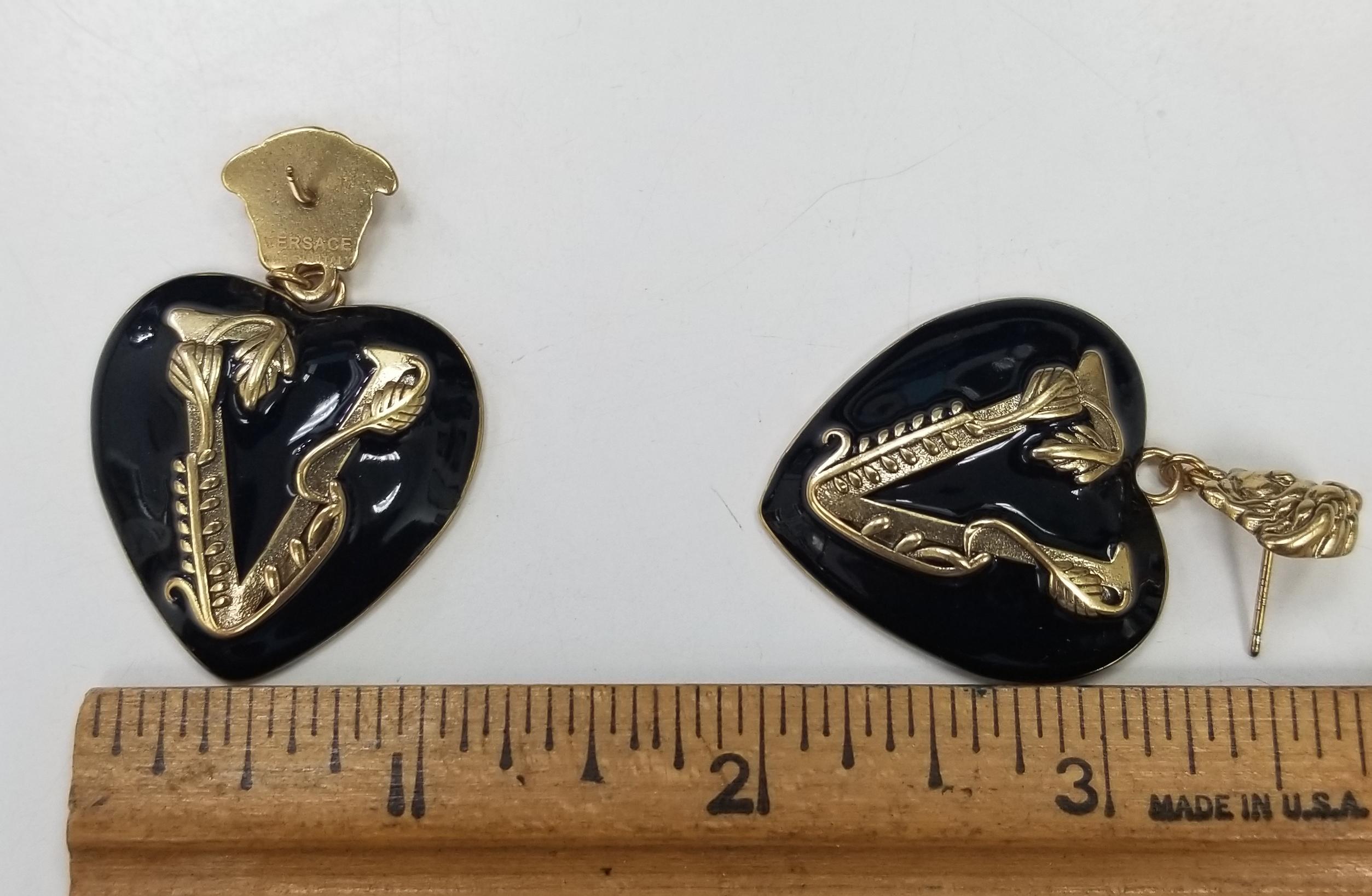 versace earrings black