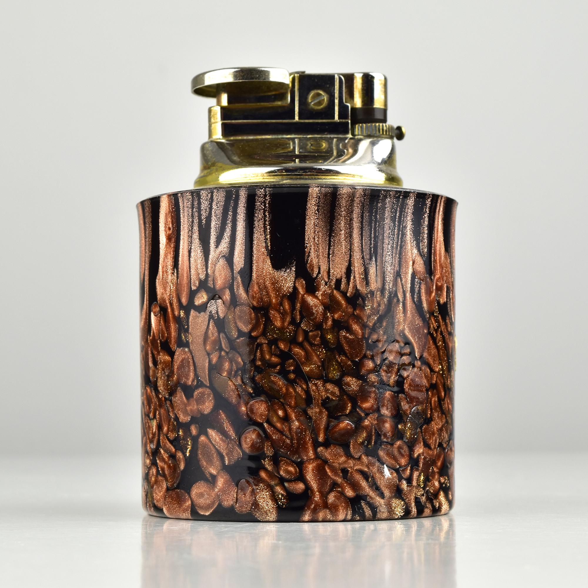 V.  Nason & C.  Aventurina Tischfeuerzeug Vintage Mid-Century Modern Design (Handgefertigt) im Angebot