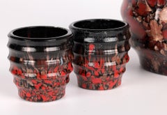 V Nason & C Murano Avventurina Glass Liqueur Set