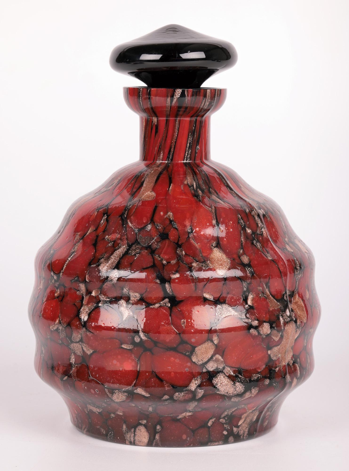 Modern V Nason & C Murano Avventurina Glass Liqueur Set For Sale