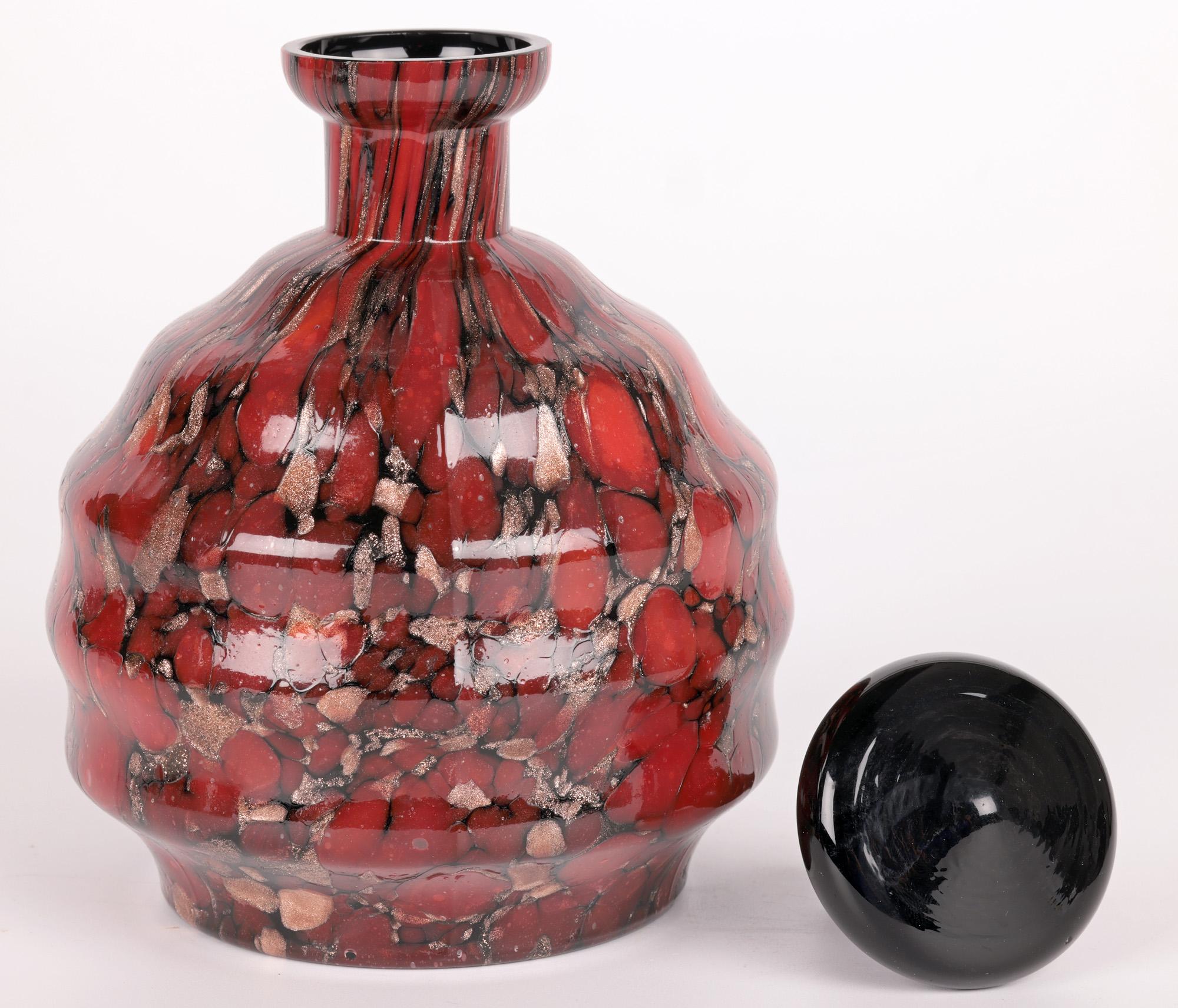 Blown Glass V Nason & C Murano Avventurina Glass Liqueur Set For Sale