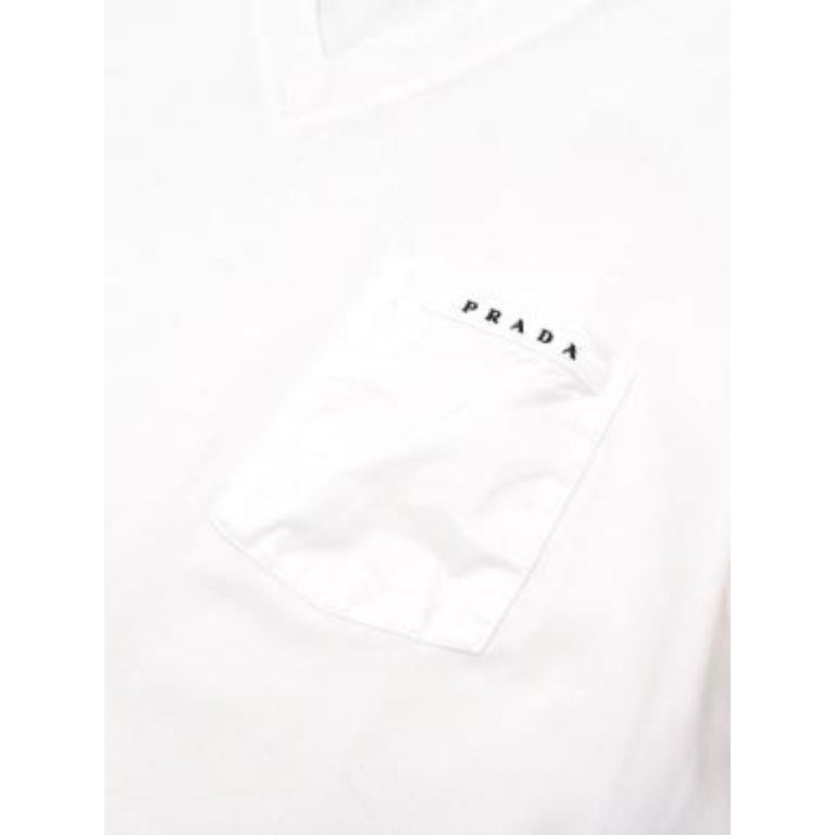 Gray V Neck White T Shirt with Nylon Pocket For Sale