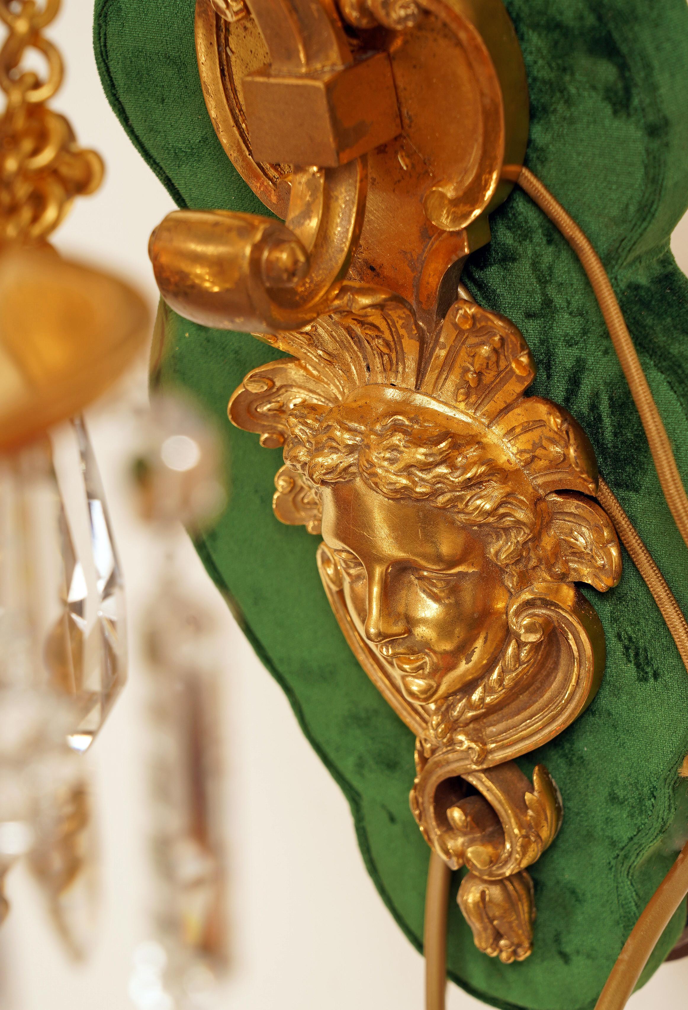 V. Paillard & Baccarat, Coppia di lampade da parete, Francia, circa 1870 in vendita 2