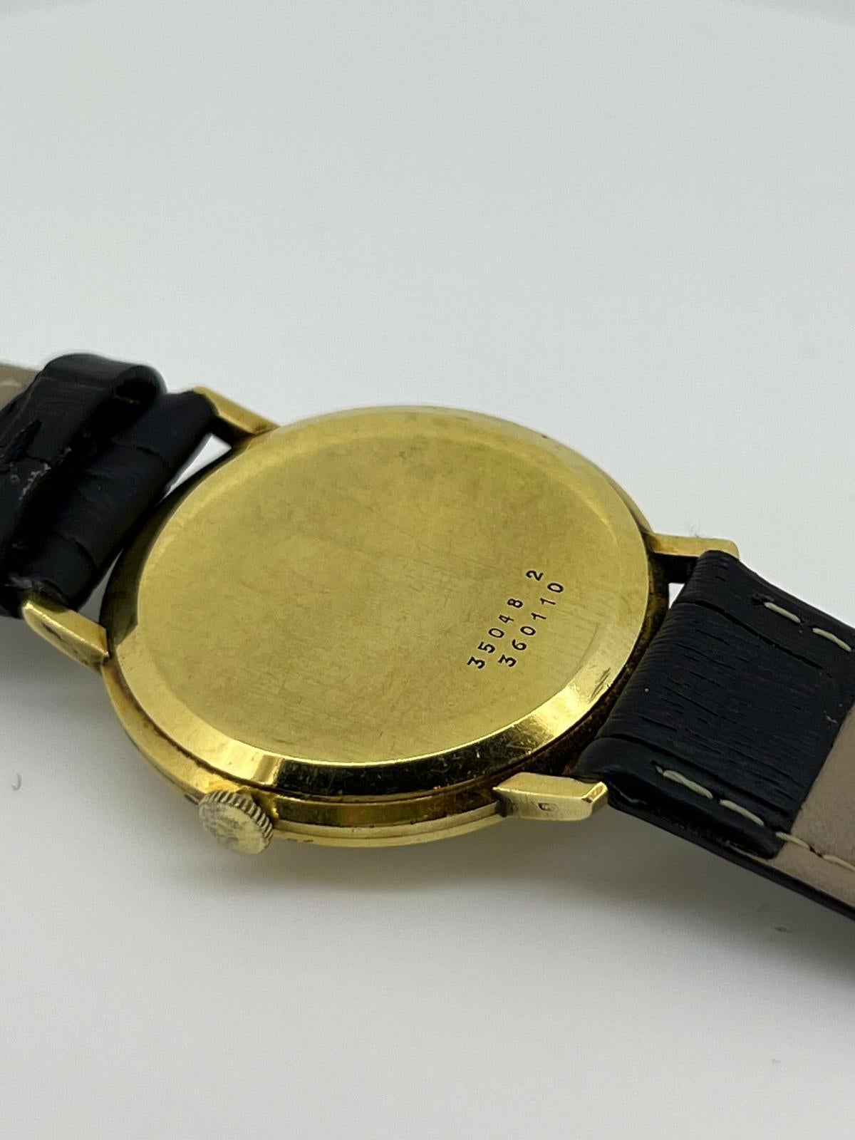 V Rare 18K Gold Baume & Mercier Geneve Baumatic 30 jewels ref 35048 Watch w Date For Sale 1