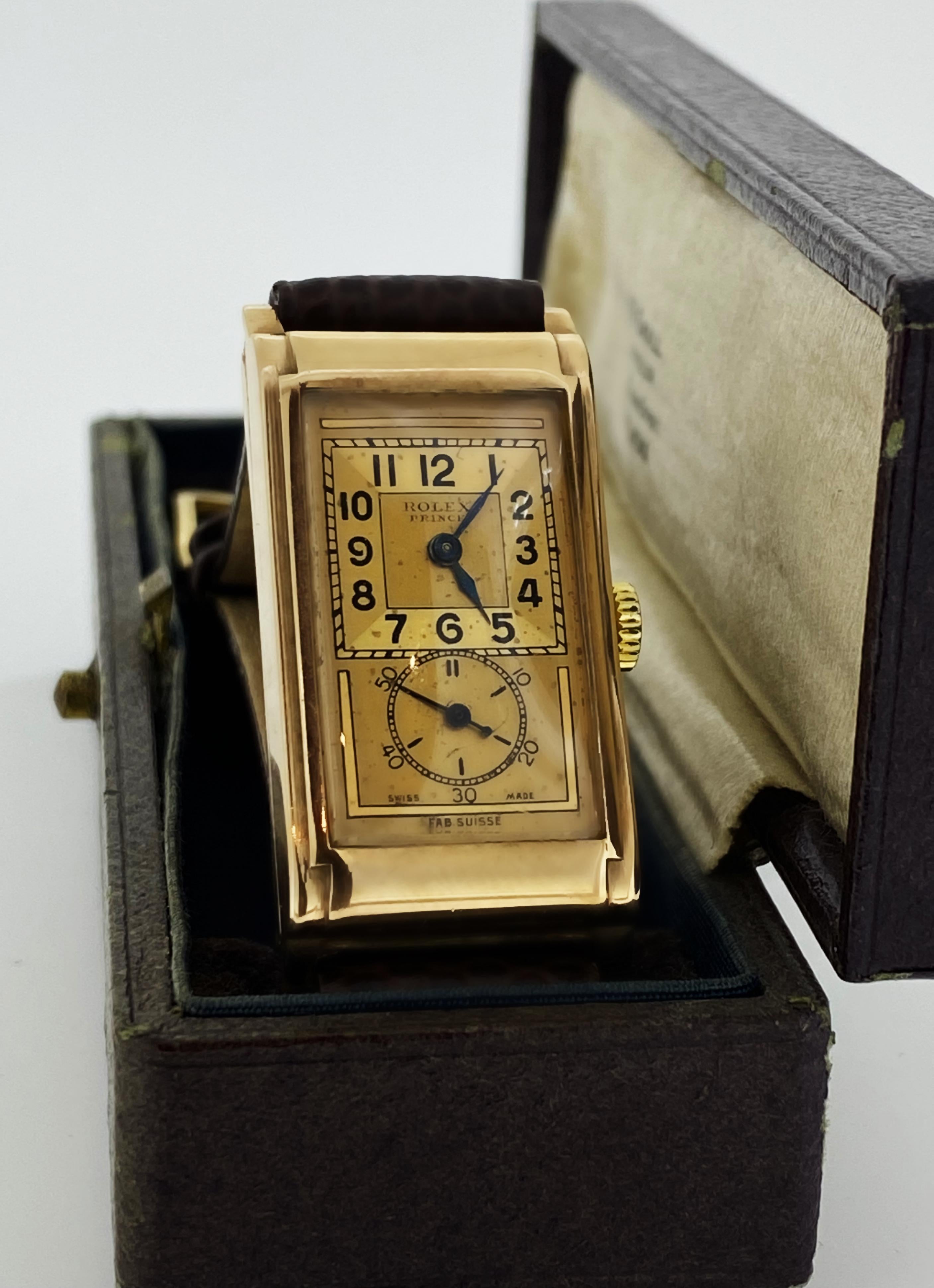 V Rare Rolex Prince Art-Deco c1939 Observatory Grade Rose Gold “Doctors” Watch For Sale 2