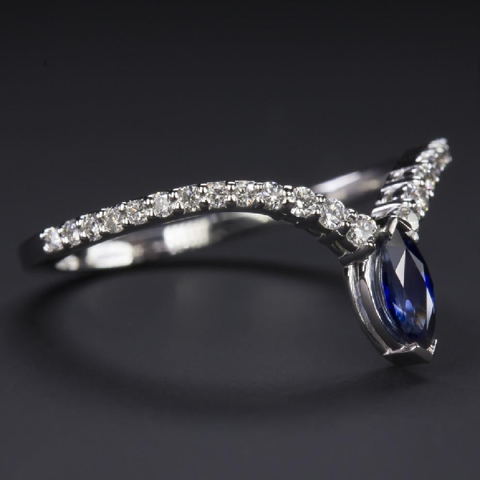 curved wedding band sapphire