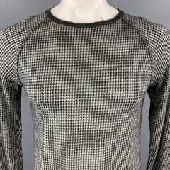 V :: ROOM Size L Black & Grey Houndstooth Wool Raglan Sleeves Pullover Sweater