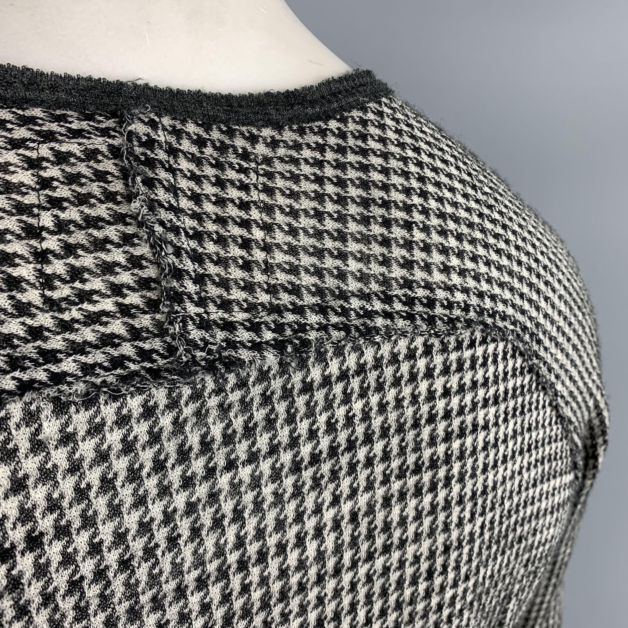 V :: ROOM Size L Black & Grey Houndstooth Wool Raglan Sleeves Pullover Sweater 2