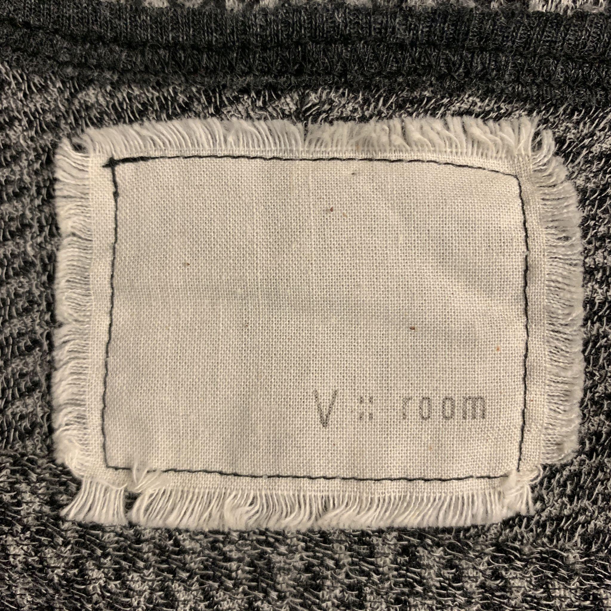 V :: ROOM Size L Black & Grey Houndstooth Wool Raglan Sleeves Pullover Sweater 4