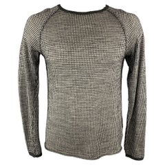 V :: ROOM Size L Black & Grey Houndstooth Wool Raglan Sleeves Pullover Sweater