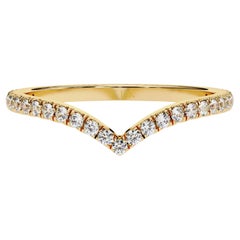 V Shaped Natural Diamond Ring Enhancer, 14k Solid Gold, SI GH