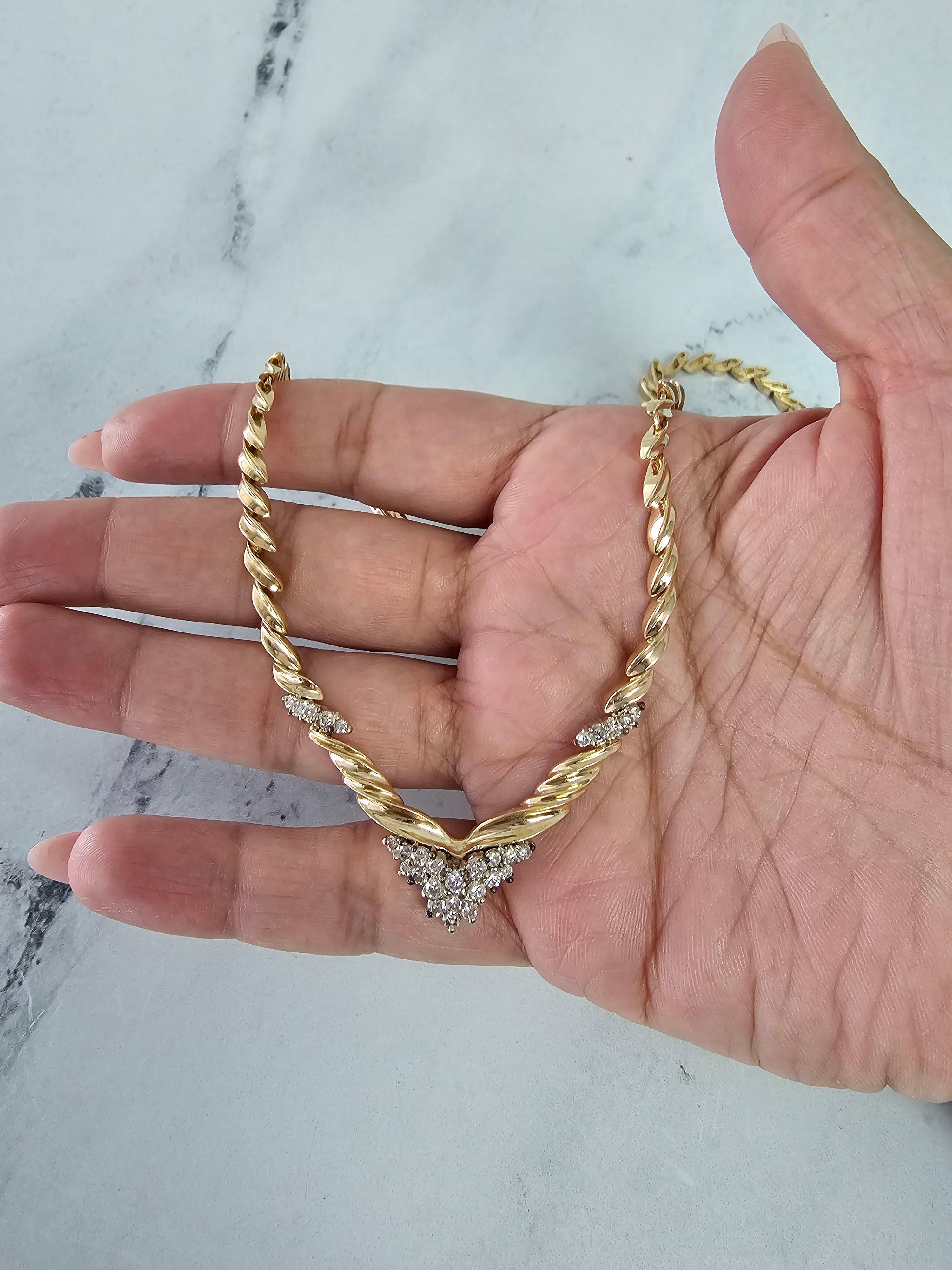 ♥ Product Summary ♥

Main Stone: Diamond
Approx. Carat Weight: 1.00cttw
Diamond Color: J/K
Diamond Clarity: SI1/SI2
Stone Cut: Round
Material: 14k Two-Toned Gold
Dimensions: 38mm x 56mm
Weight: 31 grams
Length: 16 inches