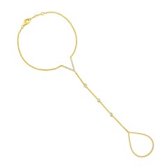 Catena a mano in oro giallo 14K con 26 diamanti V.I.I.