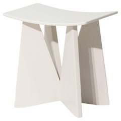V, Stone White Monkey Pod Wood Stool