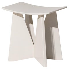 V, Stone White Monkey Pod Wood Stool