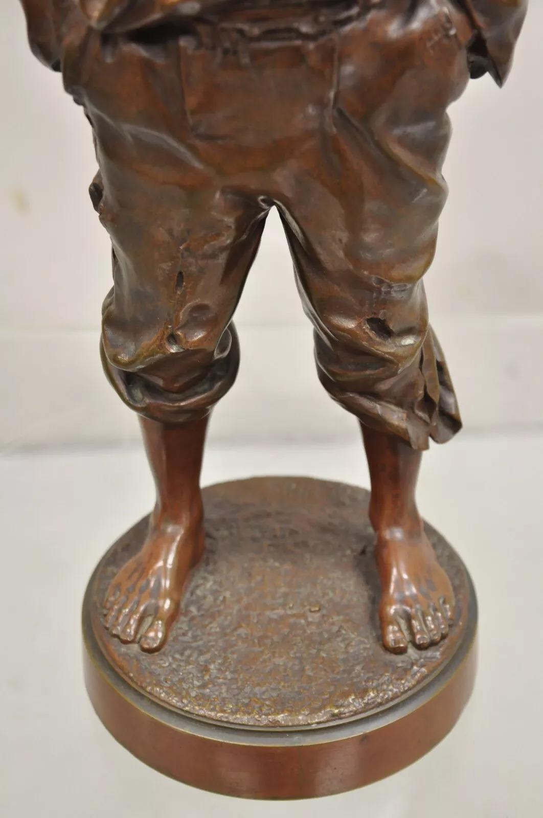 XIX secolo V. Statua di bronzo francese Szczeblewski 