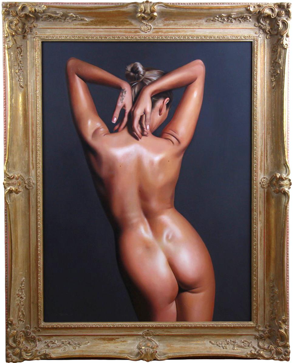 Beautiful Oil On Canvas, Female Nude By V Tsvetkov Sold without frame For Sale 1