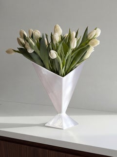 V-Vessel, White gloss Ceramic Vase by Alexey Krupinin