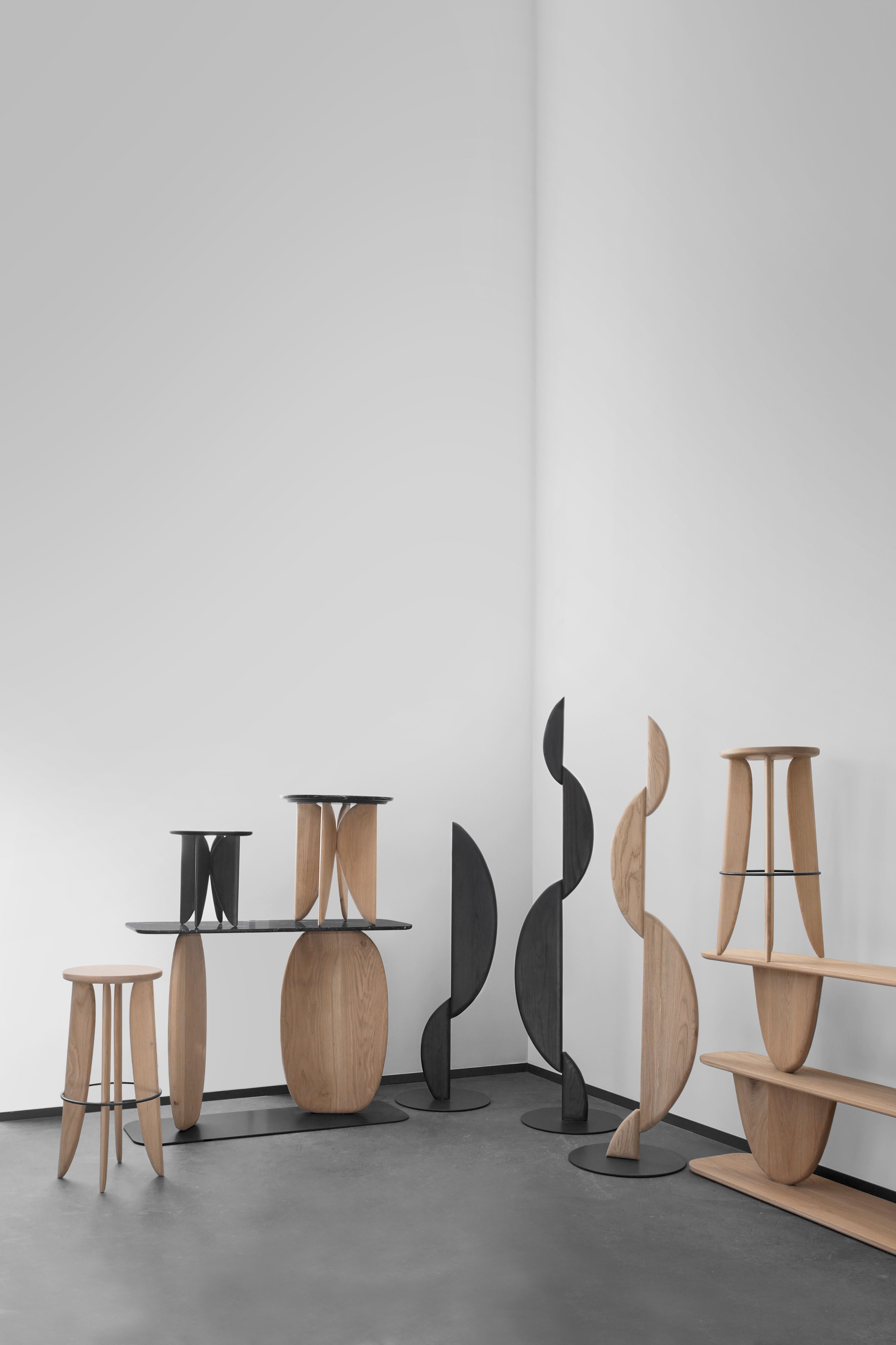 Mexican Noviembre V Stool, Side Table inspired in Brancusi in Oak Wood by Joel Escalona