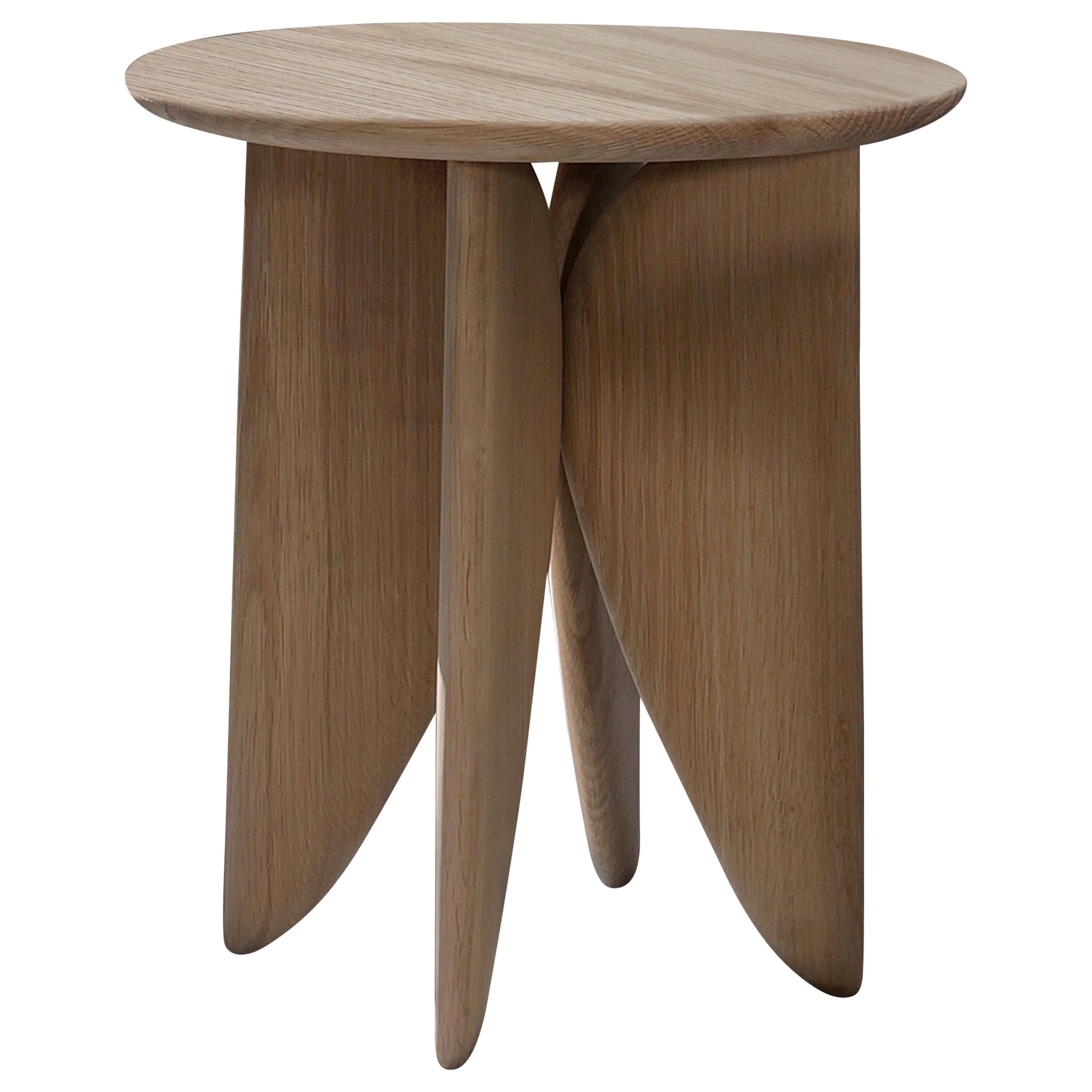 Noviembre V Stool, Side Table inspired in Brancusi in Oak Wood by Joel Escalona For Sale