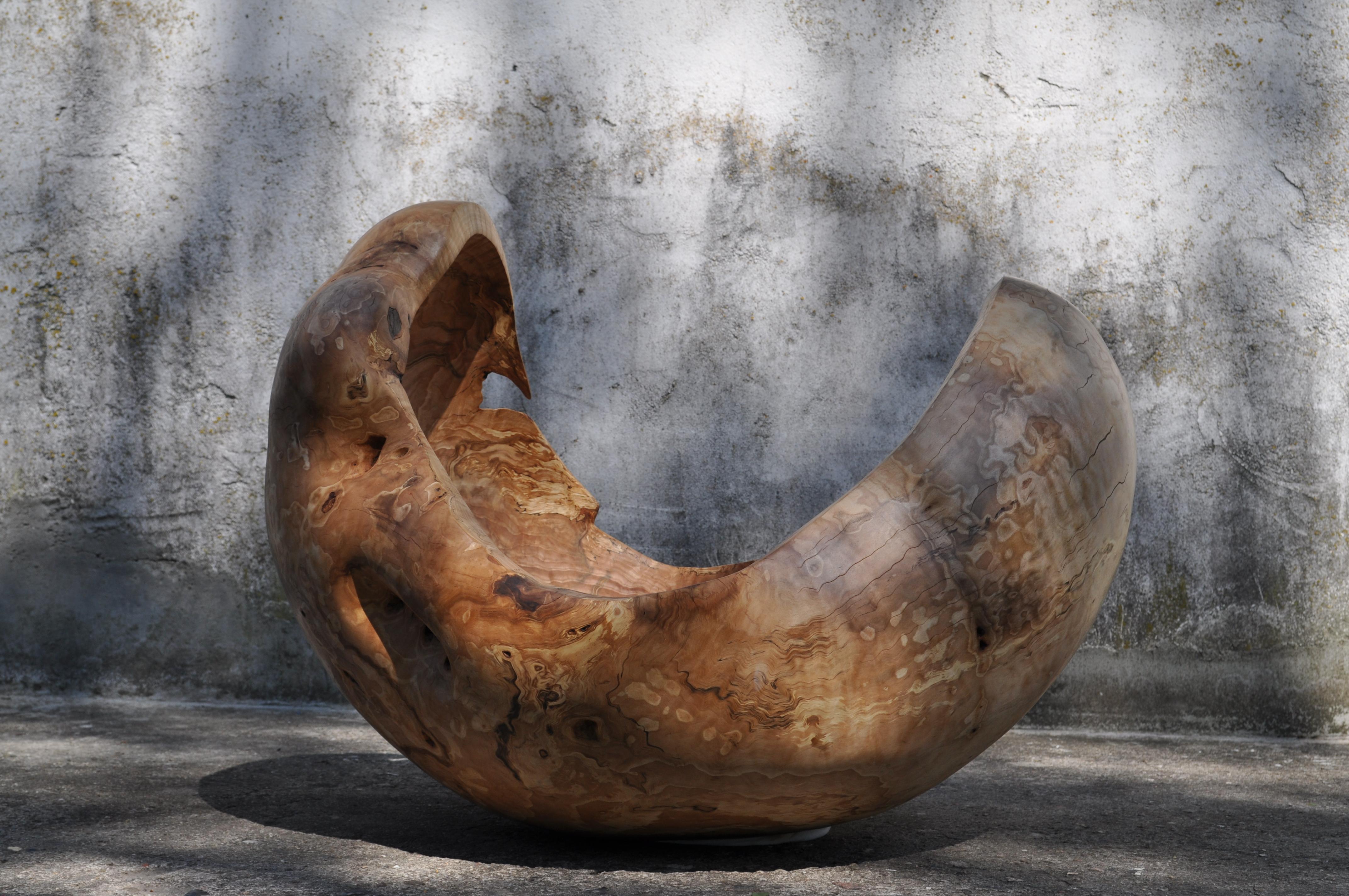 V1346 Vessel in Natural Beech Wood by Jörg Pietschmann For Sale 1