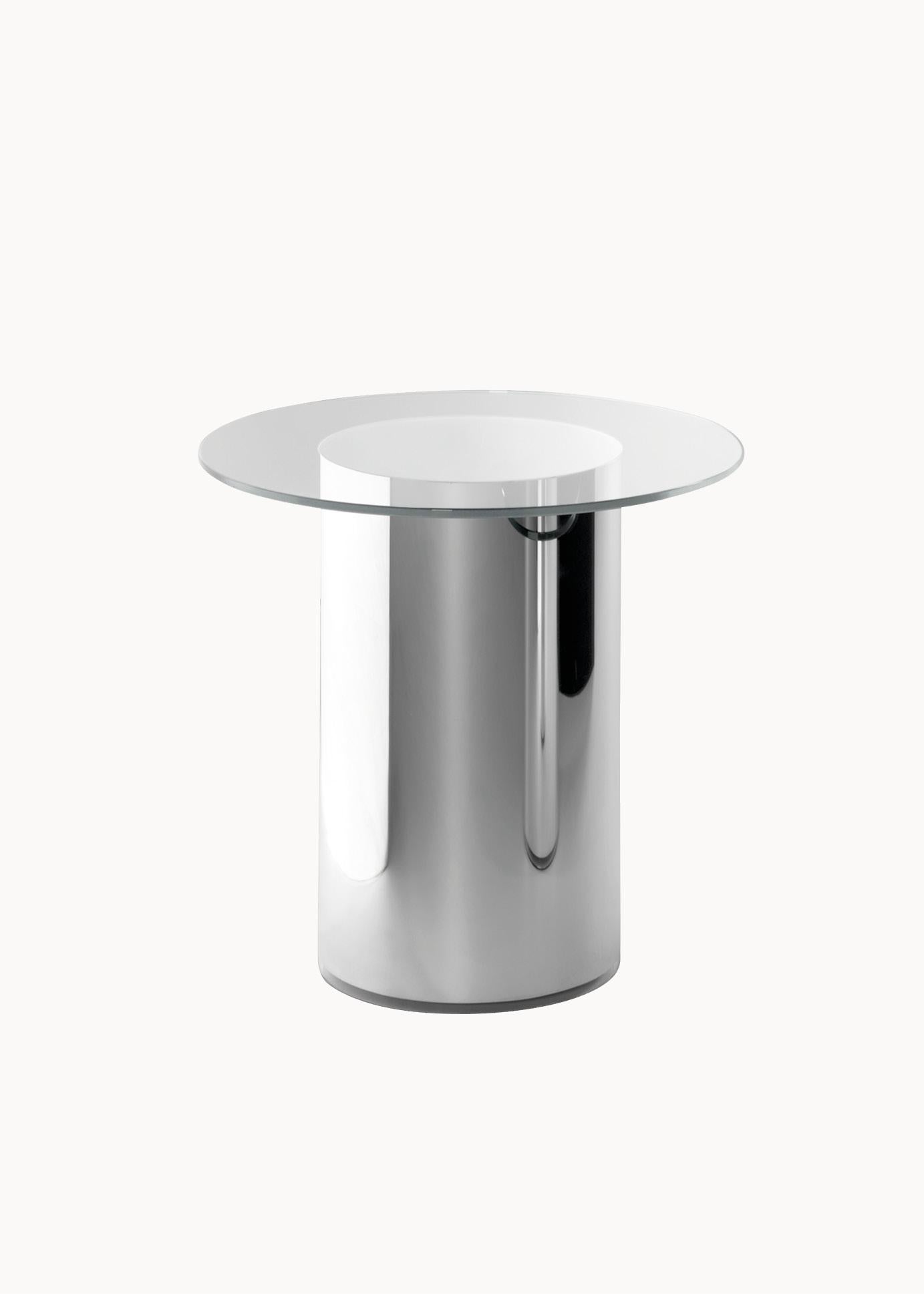 Tempered V2 - Contemporary Side Table '2001' by Ramon Ubeda and Otto Canalda, H. 45 cm For Sale